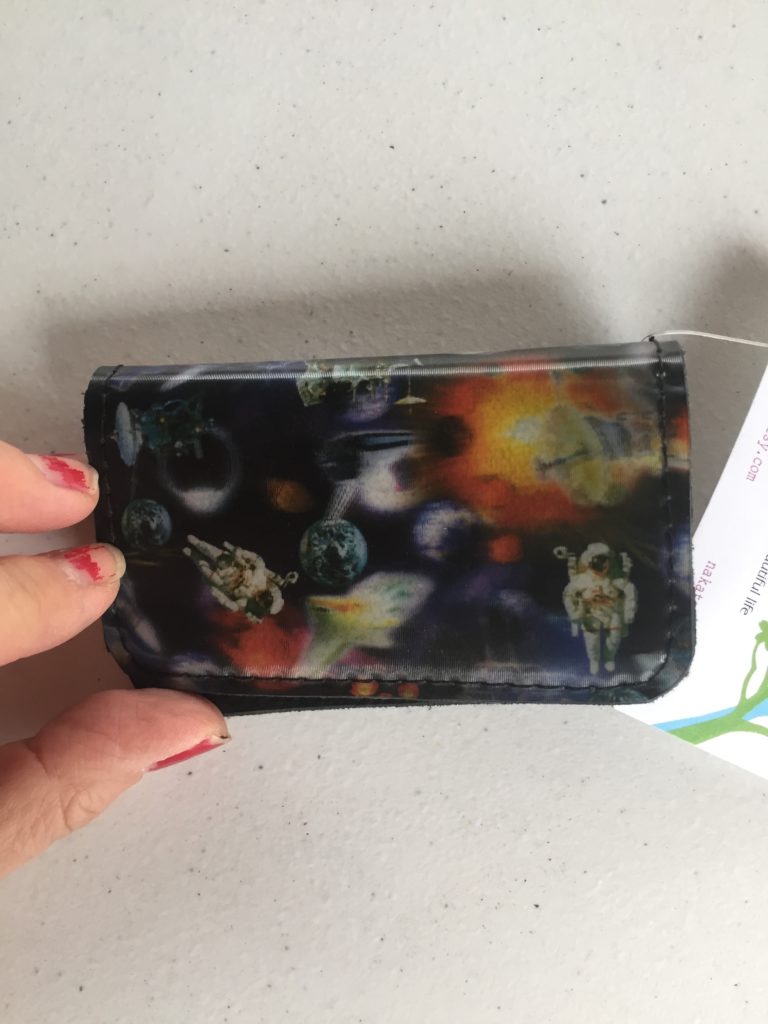 space astronaut lenticular card case